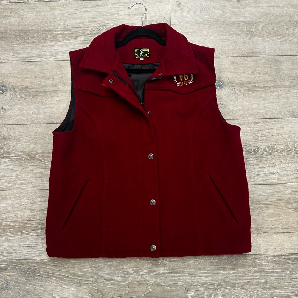 Wyoming Traders Women's Red Wool Vest - Picture 6 of 8